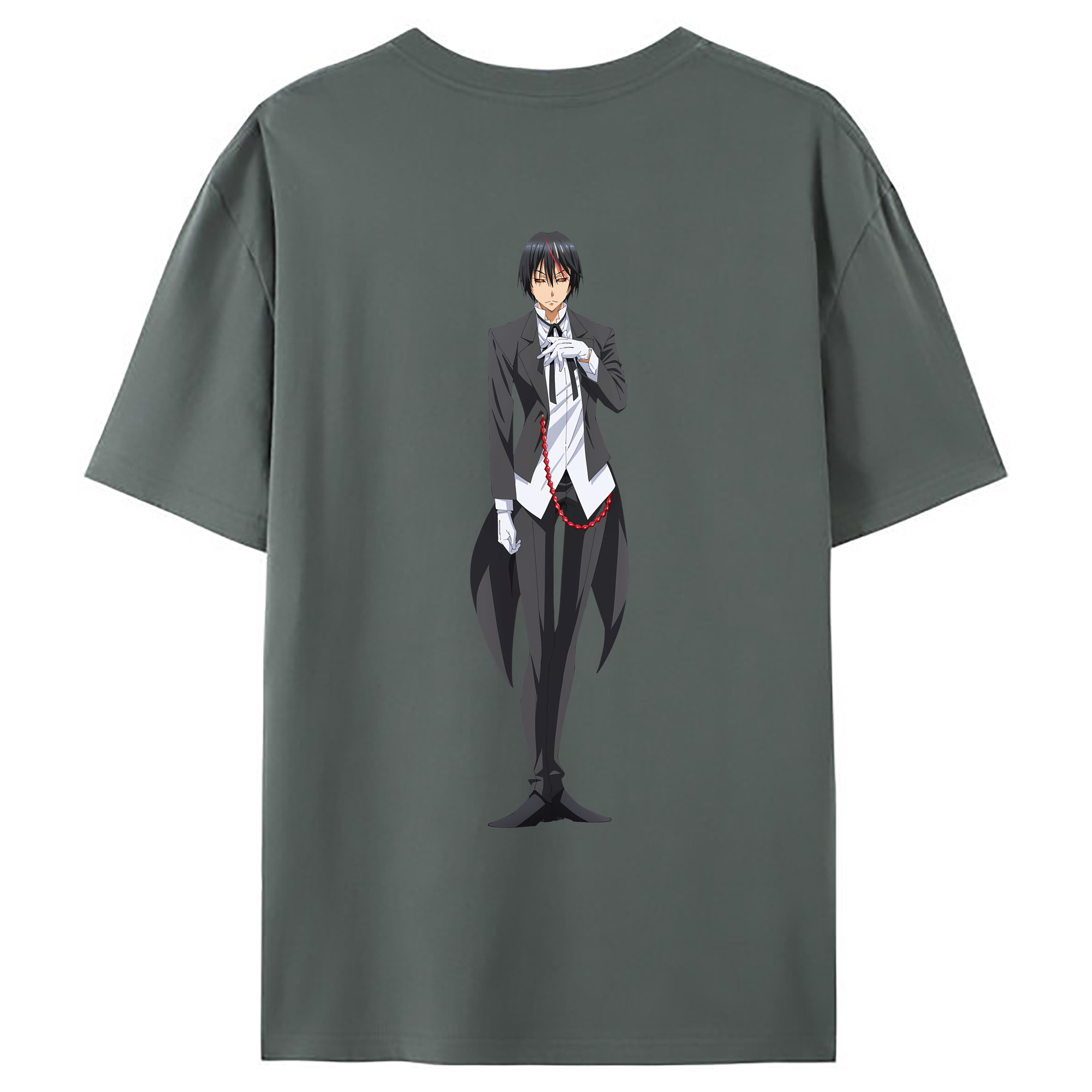 （画像用） 転スラ Regarding Reincarnated to Slime 綿100％ メンズ半袖Tシャツ（バックプリント） 通気性